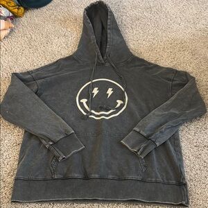 Gray Smiley Face Hoodie